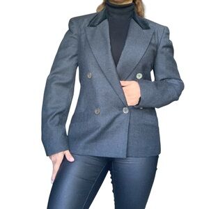 Jones New York - Wool- Charcoal Double-Breasted Blazer  6